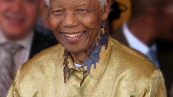 Nelson Mandela photographed in Johannesburg on 13 May 2008, the historical figure whose misremembered death in the 1980s gave the Mandela effect its name.