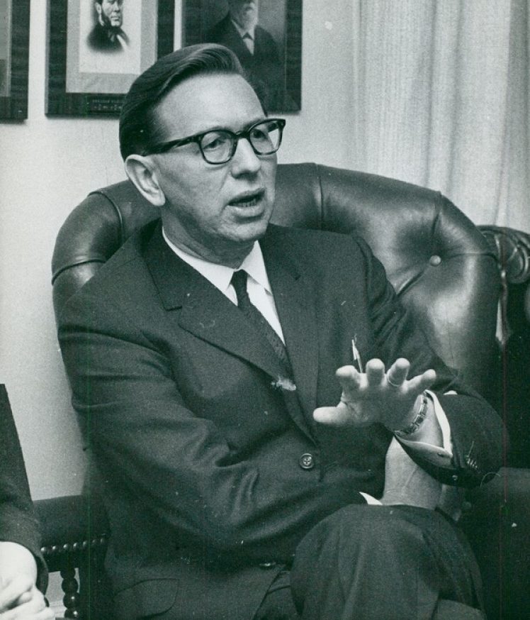 Portrait of Swedish psychiatrist and criminologist Nils Bejerot, photographed in 1968.