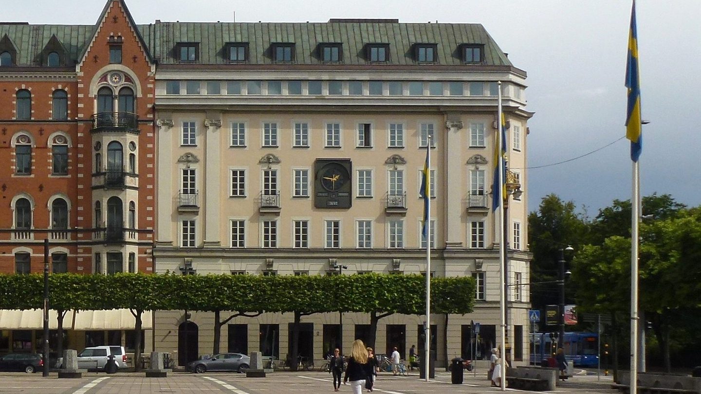 The former Kreditbanken building on Norrmalmstorg square in Stockholm, site of the 1973 robbery that gave the syndrome its name, photographed in 2012.